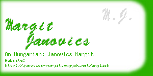 margit janovics business card